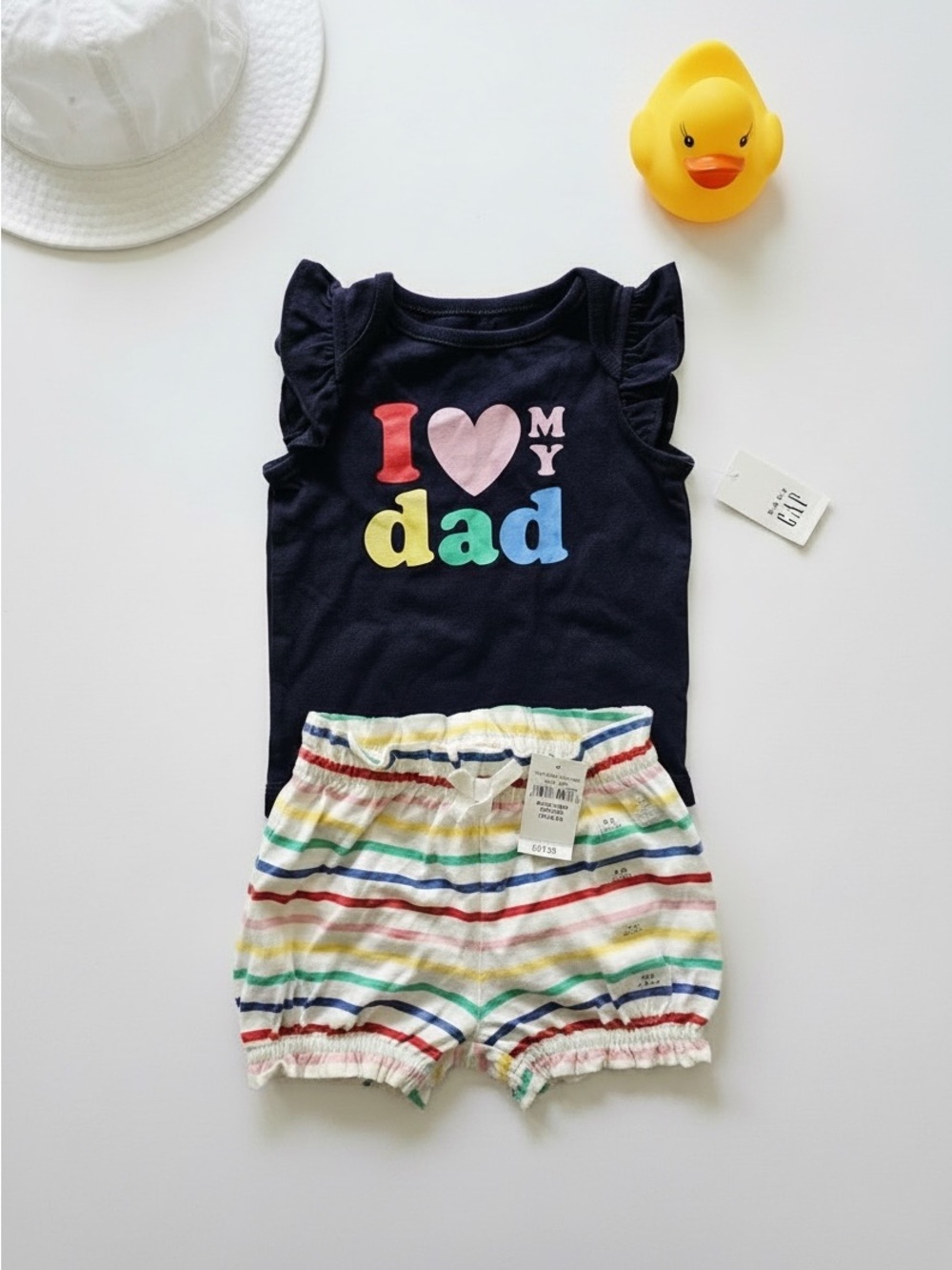 Baby GAP “I Love My Dad” Ruffle Sleeve Bodysuit and Shorts Set